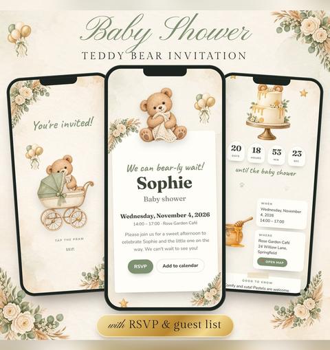 Teddy Bear Baby Shower Invitation